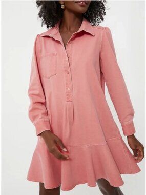 Tuckernuck Nantucket Red Stretch Twill Callahan Shirt Dress - size M